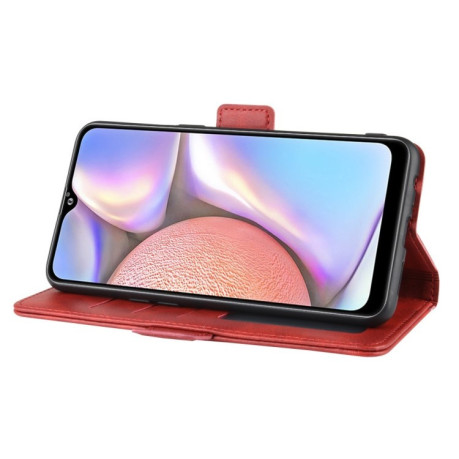 Кожаный чехол-книжка Dual-side Magnetic Buckle на Samsung Galaxy A10s-красный