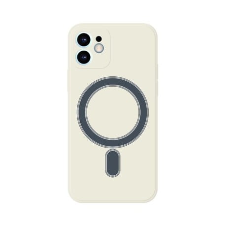 Противоударный чехол Silicone Full Coverage (Magsafe) для iPhone 11 - белый