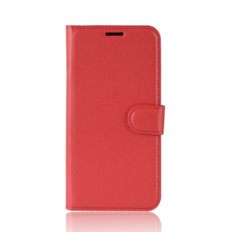 Кожаный чехол-книжка на Samsung Galaxy S10 Lite Litchi Texture красный