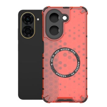 Противоударный чехол Honeycomb Magnetic Ring Shockproof на Xiaomi Redmi A5 4G 171.7mm / Poco C71 - красный