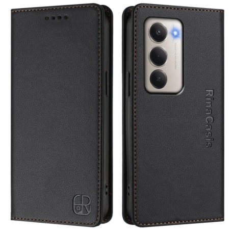 Чехол-книжка RC01 Dual-Folded Magnetic Suction RFID на Xiaomi Redmi 15 5G / 4G EU 171mm - черный