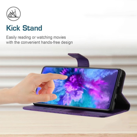 Чехол-книжка Grid Texture для Samsung Galaxy M15 5G - фиолетовый