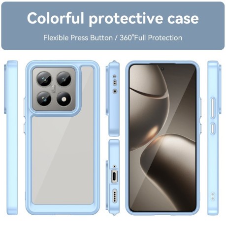 Противоударный чехол Colorful Acrylic Series для Xiaomi 14T - синий
