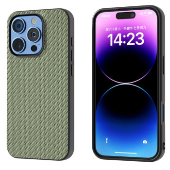 Ударозащитный чехол Carbon Fiber Texture Protective на iPhone 16 Pro Max - зеленый