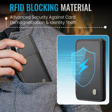Чехол JEEHOOD J05 Business Magnetic Style RFID Leather для Samsung Galaxy A36 - черный