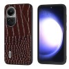 Чохол протиударний ABEEL Crocodile Texture Genuine Leather для OPPO Reno 10 / 10 Pro Global - кавовий