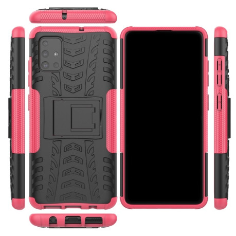 Противоударный чехол Tire Texture на Samsung Galaxy A51 - розовый