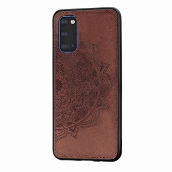 Чехол Mandala Embossed Cloth на Samsung Galaxy S20-коричневый