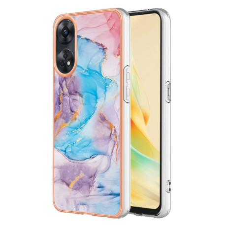 Противоударный чехол Electroplating IMD для OPPO Reno8 T 4G - Marble