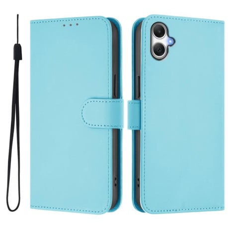 Чохол-книжка з м'яким покриттям (Skin Feel) зі шнурком на Samsung Galaxy A07 4G - блакитний