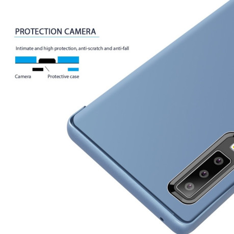 Чехол книжка Clear View на Samsung Galaxy A50/A30s/A50s-фиолетовый