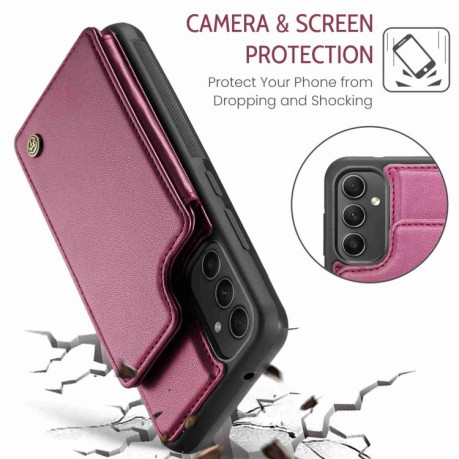 Чохол CaseMe C22 Card Slots Holder RFID Anti-theft для Samsung Galaxy A54 5G - винно-червоний