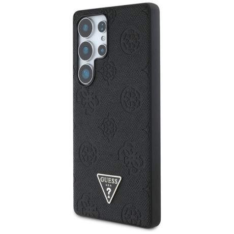 Оригінальний чохол Guess Grained Hot Stamp Peony Pattern Triangle Logo MagSafe для Samsung Galaxy S25 Ultra - Black