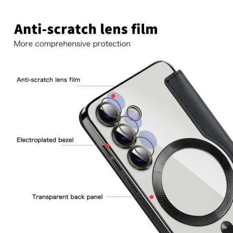 Чохол-книжка Shield MagSafe RFID Anti-theft Leather  для Samsung Galaxy S25 5G - чорний