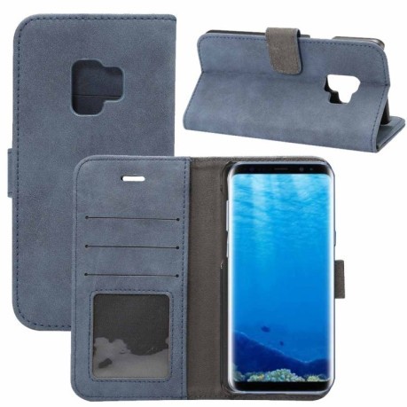 Шкіряний чохол-книжка Samsung Galaxy S9/G960 Sheep Bar Material зі слотом для кредитних карт синій