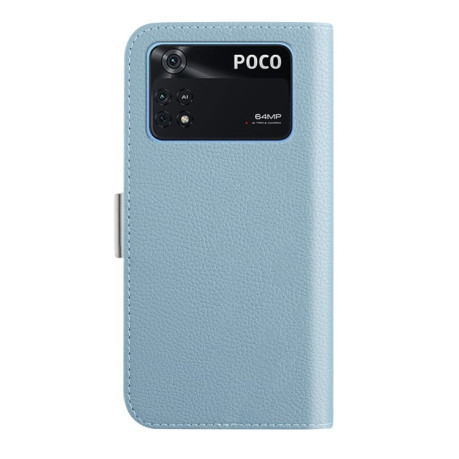 Чехол-книжка Candy Color Litchi для Xiaomi Poco M4 Pro 4G - синий