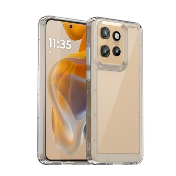 Протиударний чохол Colorful Acrylic Series із кольоровою силіконовою боковиною на Motorola Edge 50 Neo - прозорий