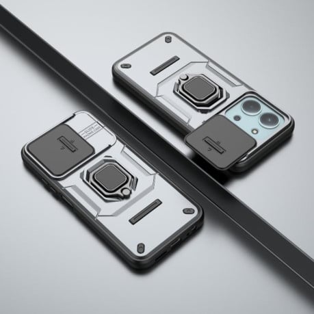 Противоударный чехол Sliding Camshield на Xiaomi Redmi 15C 5G / 4G EU 173mm - серый