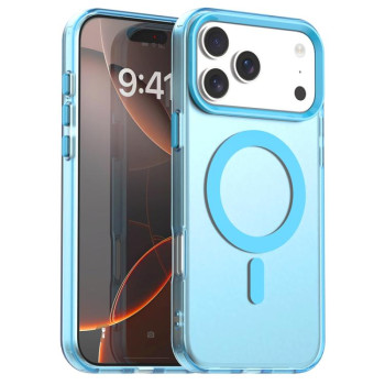Противоударный чехол Candy Magsafe PC Hybrid TPU на iPhone 18 Pro — синий