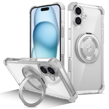 Протиударний чохол Shield CD Pattern MagSafe Magnetic для iPhone 16 Plus - прозорий