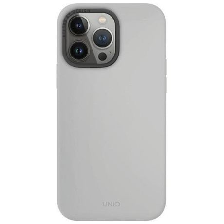 Оригинальный чехол UNIQ etui Lino Hue для iPhone 15 Pro Max - серый