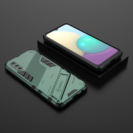 Противоударный чехол Punk Armor для Samsung Galaxy A02 / M02 - зеленый