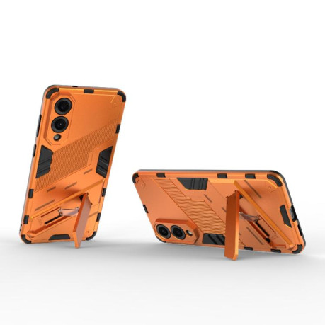 Противоударный чехол Punk Armor для Samsung Galaxy S25 Edge 5G - оранжевый