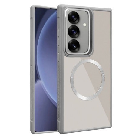 Протиударний чохол Plated CD Texture MagSafe Acrylic Hybrid  для Samsung Galaxy S25+ 5G - сірий