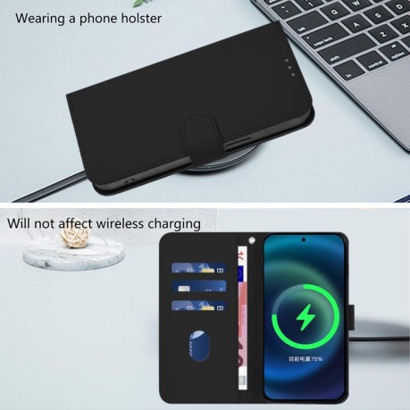 Чохол-книжка Skin Feel Solid Color Leather Xiaomi Poco M7 Pro 5G - чорний