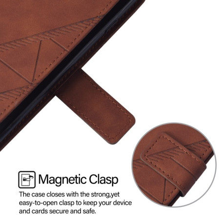 Чохол-книжка Crossbody 3D Embossed Flip Leather на Xiaomi 14T Pro - коричневий