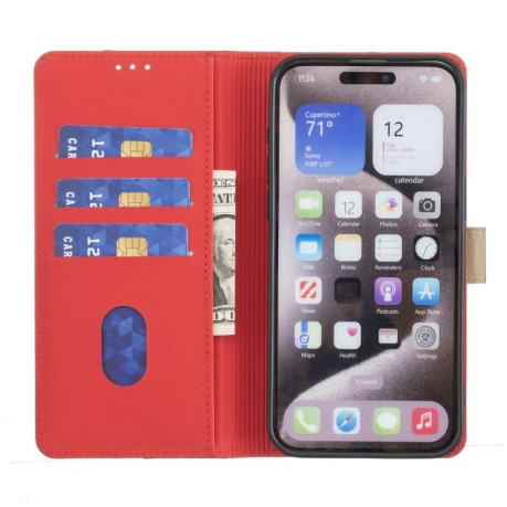 Чохол-книжка Color Matching RFID Anti-theft Leather для OnePlus 13 - червоний