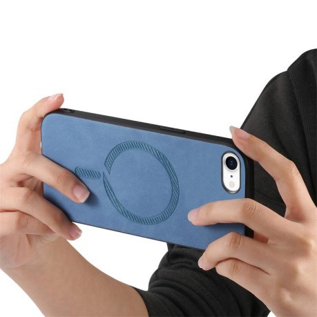 Чохол Solid Color Retro Magsafe для iPhone 16e - синій