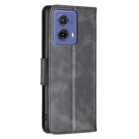 Чехол-книжка Lambskin Texture Pure Color для Motorola Moto G85 - черный