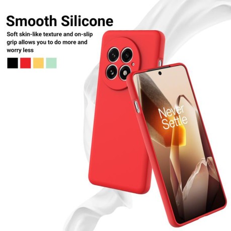 Силиконовый чехол Solid Color Liquid Silicone на OnePlus 13 - красный