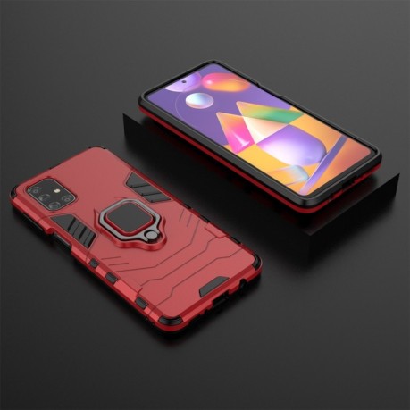 Противоударный чехол Magnetic Ring Holder на Samsung Galaxy M31s - красный