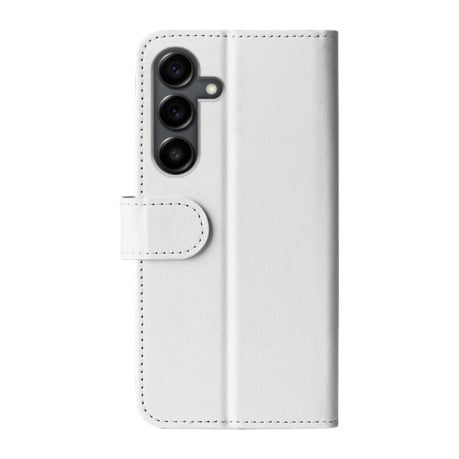 Чехол-книжка с фактурой R64 и магнитным хлястиком на Samsung Galaxy S25 FE 5G - белый