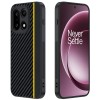Противоударный чехол Carbon Fiber Texture Printing на OnePlus 15 — чёрный/жёлтый