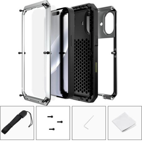 Противоударный чехол R-JUST Sliding для iPhone 17 - серебристый