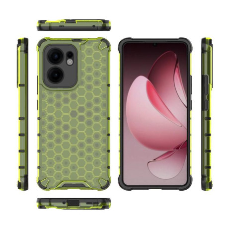 Противоударный чехол Honeycomb на OPPO Reno13 F 5G Global - зеленый