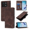 Чехол-книжка Skin-feel Embossed для Xiaomi 14T Pro - коричневый
