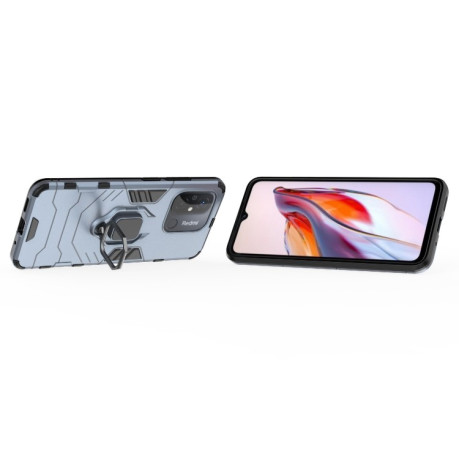 Противоударный чехол HMC Magnetic Ring Holder для Xiaomi Redmi Poco C55/Redmi 12C/11A- синий