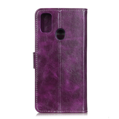 Кожаный чехол- книжка Retro Crazy Horse Texture на Samsung Galaxy M31 - фиолетовый