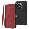 Чохол-книжка Buckle Double Fold Hand Strap Leather на OnePlus 12 - червоний