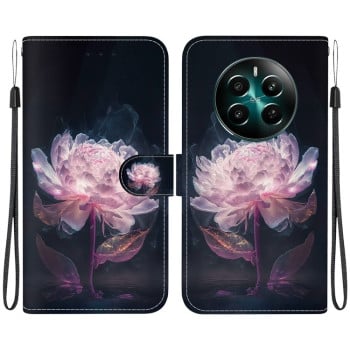 Чехол-книжка Colored Drawing Series на  Realme 12+ 5G/12 4G/13 4G  - Peony