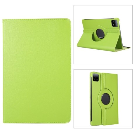 Чехол-книжка 360 Degree Rotation Litchi для Xiaomi Pad 7 Pro / Pad 7 - зеленый