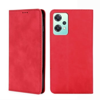 Чехол-книжка в стиле Retro мягкое покрытие Skin Feel деловой дизайн на Realme 9 Pro/OnePlus Nord CE 2 Lite 5G - красный