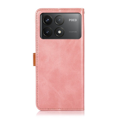 Чохол-книжка KHAZNEH Cowhide Texture на Xiaomi Poco F6 Pro - рожеве золото