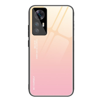 Стеклянный чехол Gradient Color на Xiaomi Redmi K50 Ultra / 12T / 12T Pro - желтый