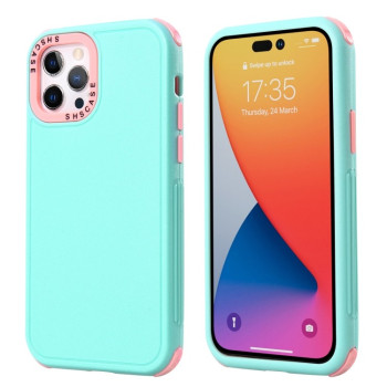 Чохол протиударний 3 in 1 Four Corner для iPhone 14 Pro - зелено-рожевий