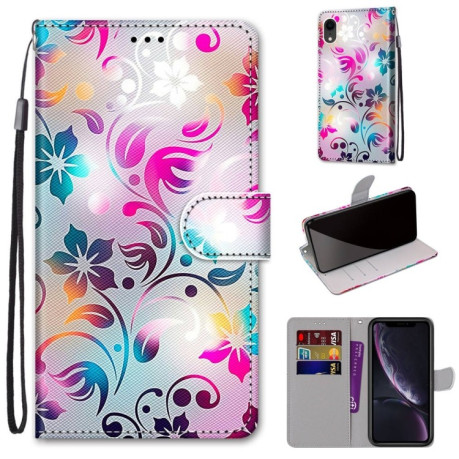 Чехол-книжка Coloured Drawing Cross для iPhone XR - Gradient Colorful Flower
